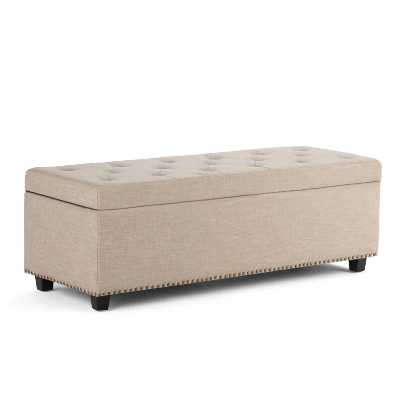 WYNDENHALL Springfield 48 inch Wide Rectangle Storage Ottoman - Natural