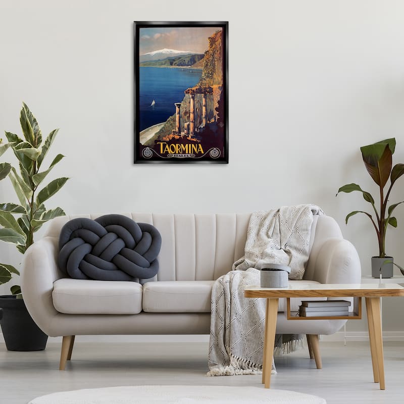Stupell Tormina Italy Travel Poster Framed Floater Canvas Wall Art Design By Marcus Jules