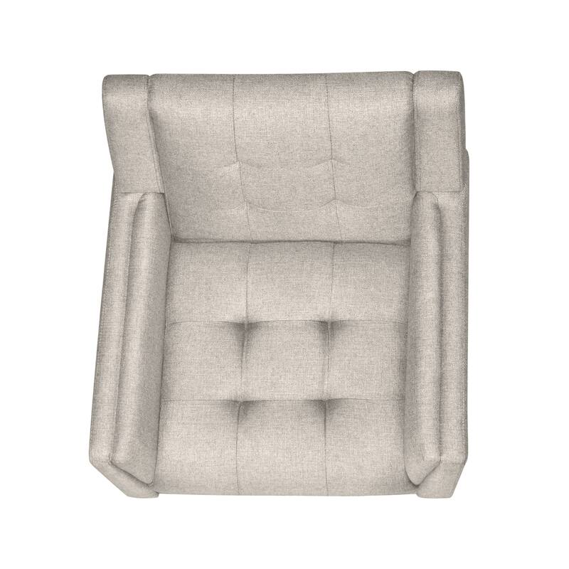 Fabric Mid-Century Modern Armchair with Tufted Back, Sinuous Spring Seat and Tapered Wood Legs