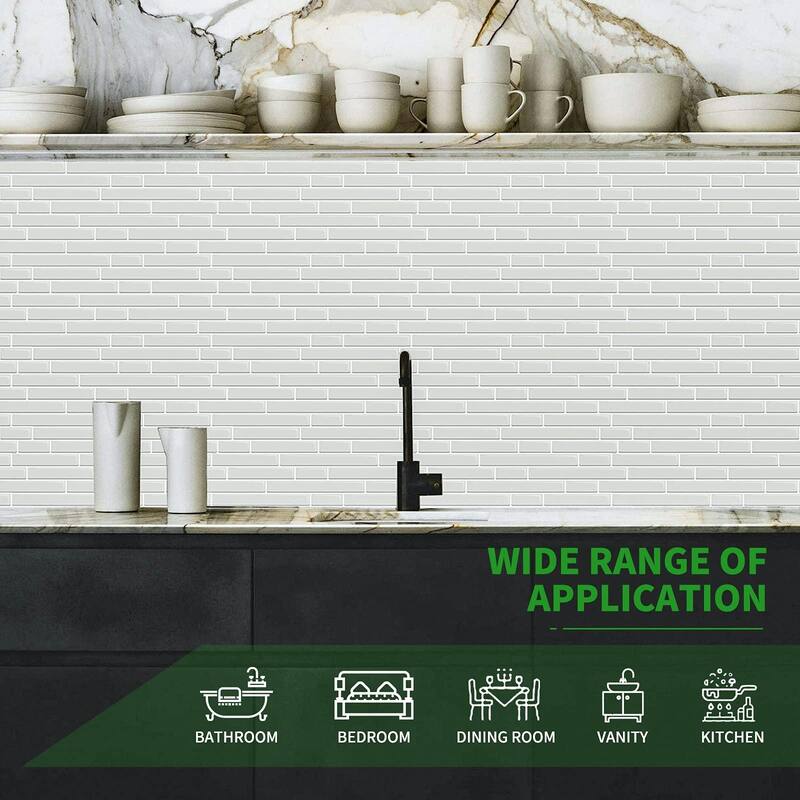 Peel and Stick Tile for Kitchen, Self-Adhesive Kitchen Backsplash, Vinyl Decorative Tiles (10 Tiles)