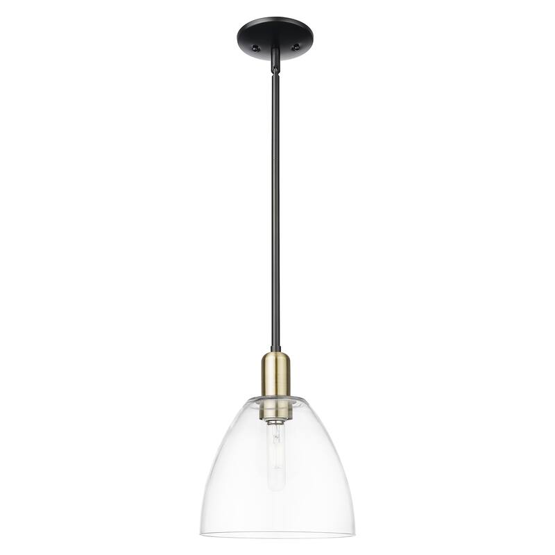 Innovations Lighting Endless Possibilities Arcadia - Bristol - 1 Light 9" Stem Hung Mini Pendant - Clear/Black Antique Brass