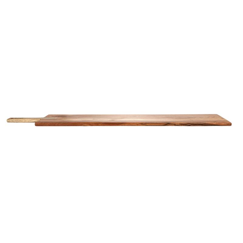 Acacia and Mango Wood Cheese and Serving Board with Handle - 35.0"L x 7.5"W x 0.6"H