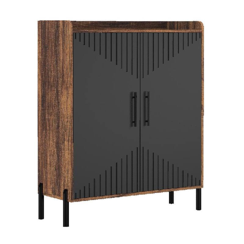 Large Shoe Cabinet, 30 Pairs Entryway Shoe Storage Cabinet with Doors, 6-Tier - Brown\Black