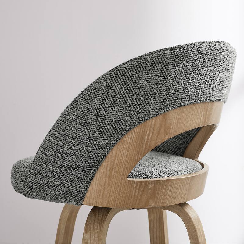 Art Leon Set of 2 Swivel Contemporary Counter Height Barstool with Bentwood Legs