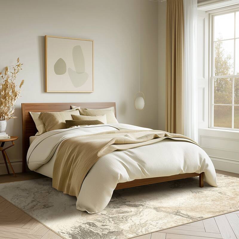 Mcow Abstract Pattern Medium-Pile Machine-Washable Non-Slip Area Rug - 8' x 10'