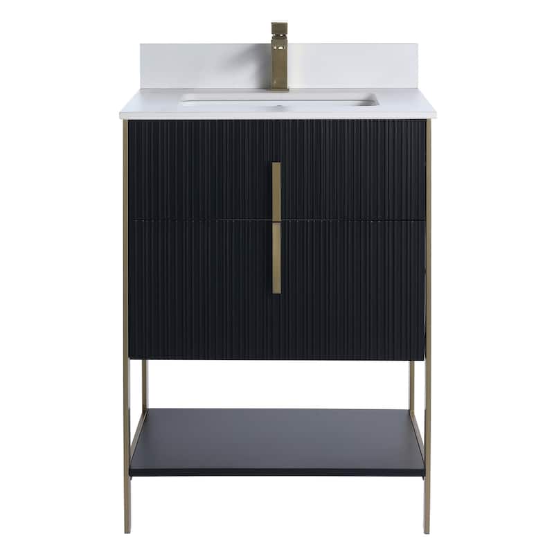 Fine Fixtures Serenity Modern Bathroom Vanity with White Stone Top