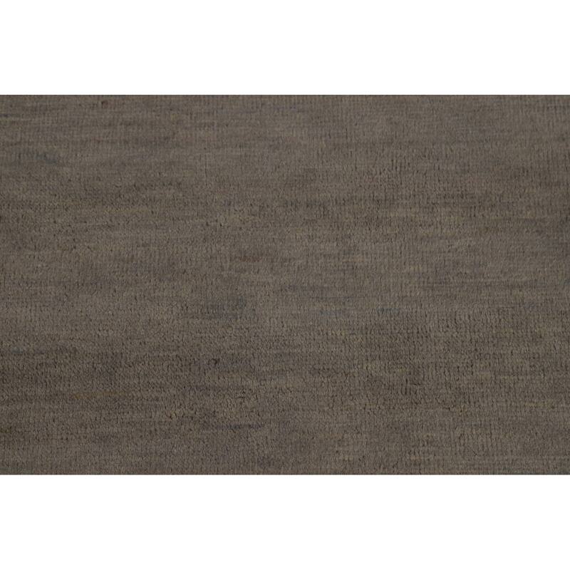 Modern Gabbeh Oriental Area Rug Handmade Grey Wool Carpet - 6'0" x 9'0"