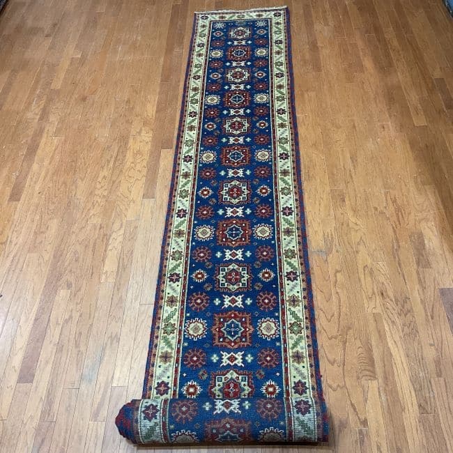 Handmade Kazak Wool Runner (India) - 2'7 x 20