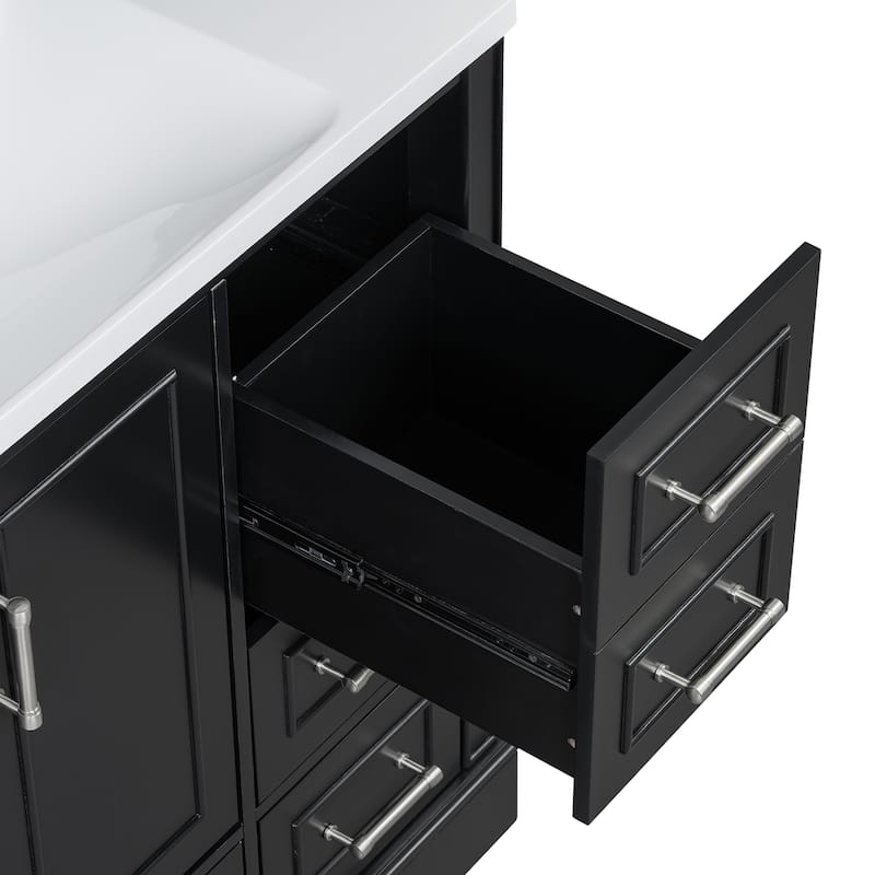 36 inch MDF Freestanding Bathroom Vanity Set with Integrated Ceramic Sink - 36" x 18" x 34"
