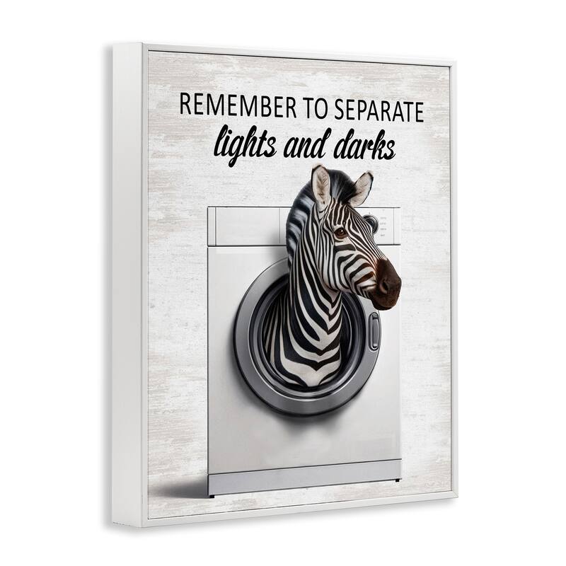 Stupell Separate Lights & Darks Laundry Framed Giclee Art Design By Lettered and Lined