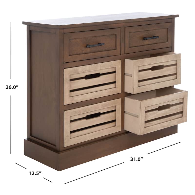 SAFAVIEH Saadia Removable 6-Drawer Storage Chest - 31" W x 12.5" L x 26" H - 31Wx13Dx26H