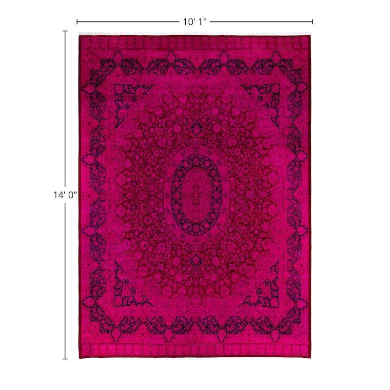Overdyed One-of-a-Kind Hand-Knotted Area Rug - Purple - 10' 1" x 14' 0"
