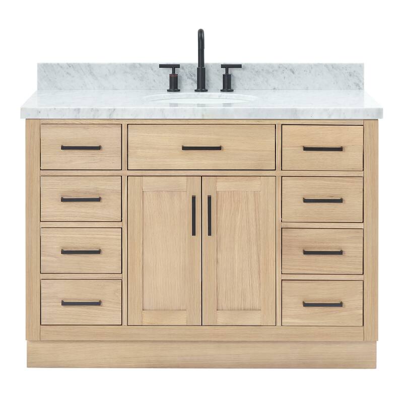 Ariel T049SCWOVO Hepburn 49" Free Standing Single Basin Vanity Set - Oak - Oak Finish