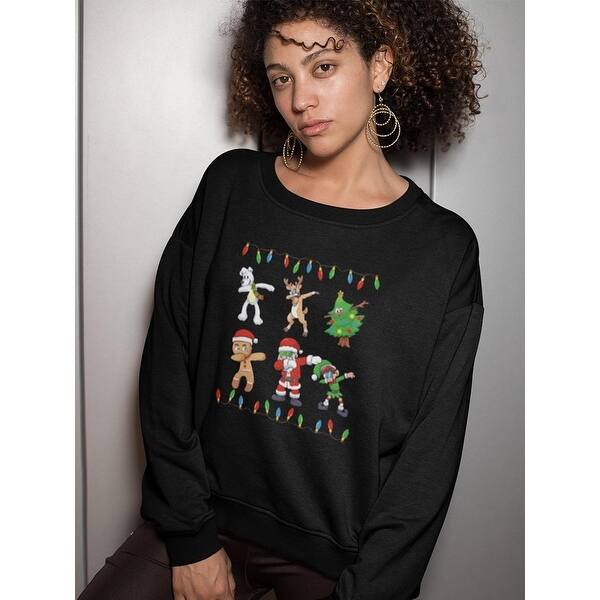 slide 1 of 4, Dab Christmas Women's Sweatshirt