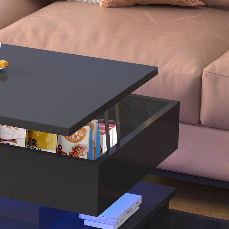 High Quality Three-Tier Foldable Coffee Table With Drawers
