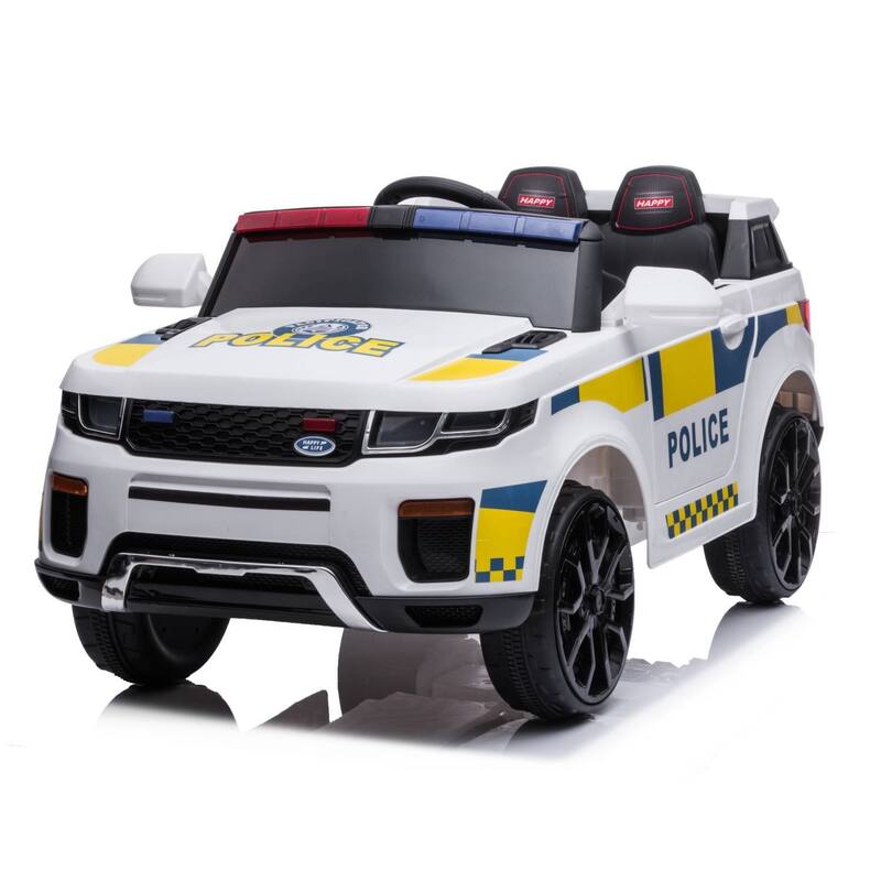 12V Kids Ride on Police Car Toy with Remote Control for Kids Best Gifts - White