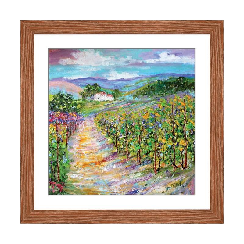 iCanvas "Original Oil Painting Napa Valley California" by Karen Tarlton - Walnut - 24x24x1