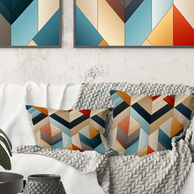 Designart "Urban Geometry Chevron Pattern" Chevron Printed Throw Pillow
