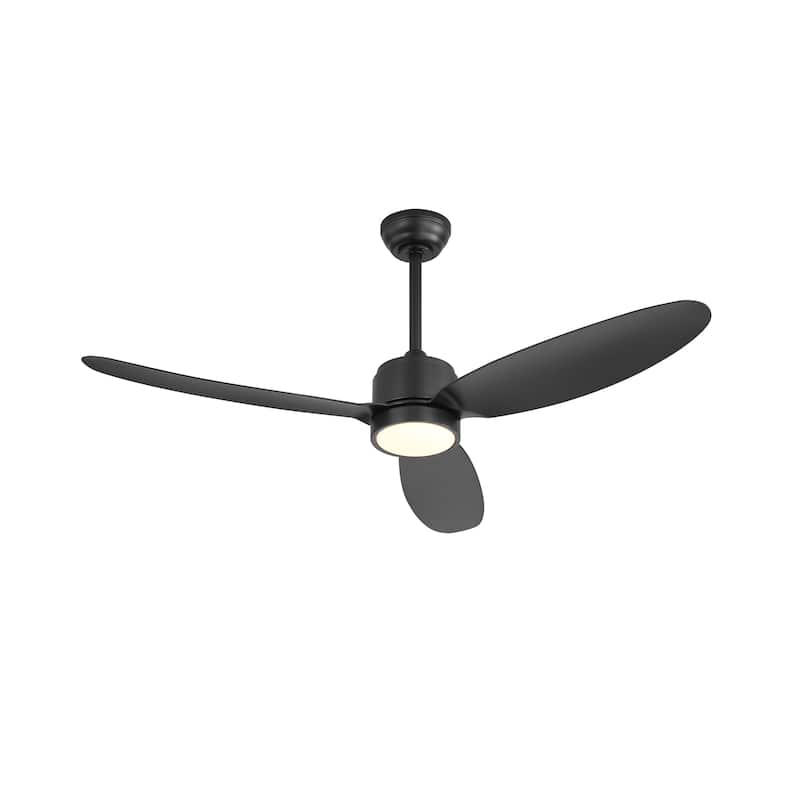 MLiAN 42 in 3 ABS Blades Indoor and Outdoor Ceiling Fan with Integrated LED and Remote Downrod