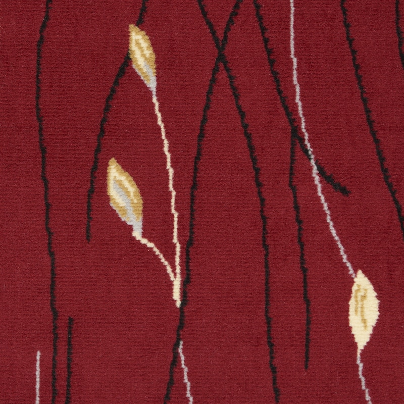 HomeRoots Floral Vines Contemporary Runner Area Rug