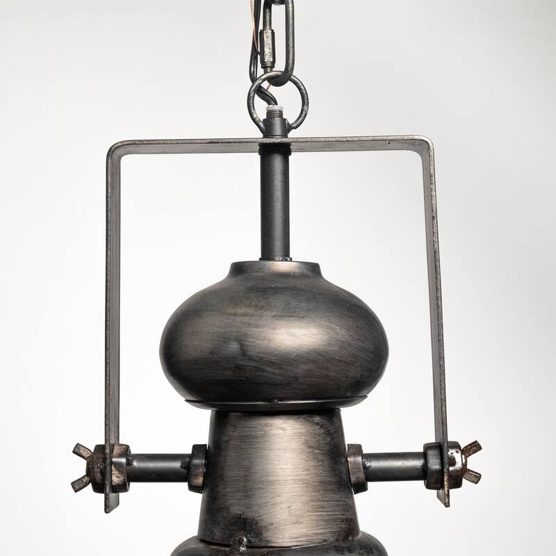 Industrial Metal Hanging Pendant Light - 17"W x 17"D x 20"H