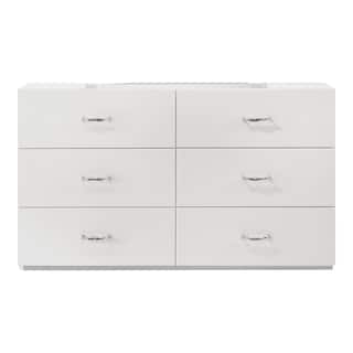 Furniture of America Roon Modern White Wood 6-Drawer Dresser
