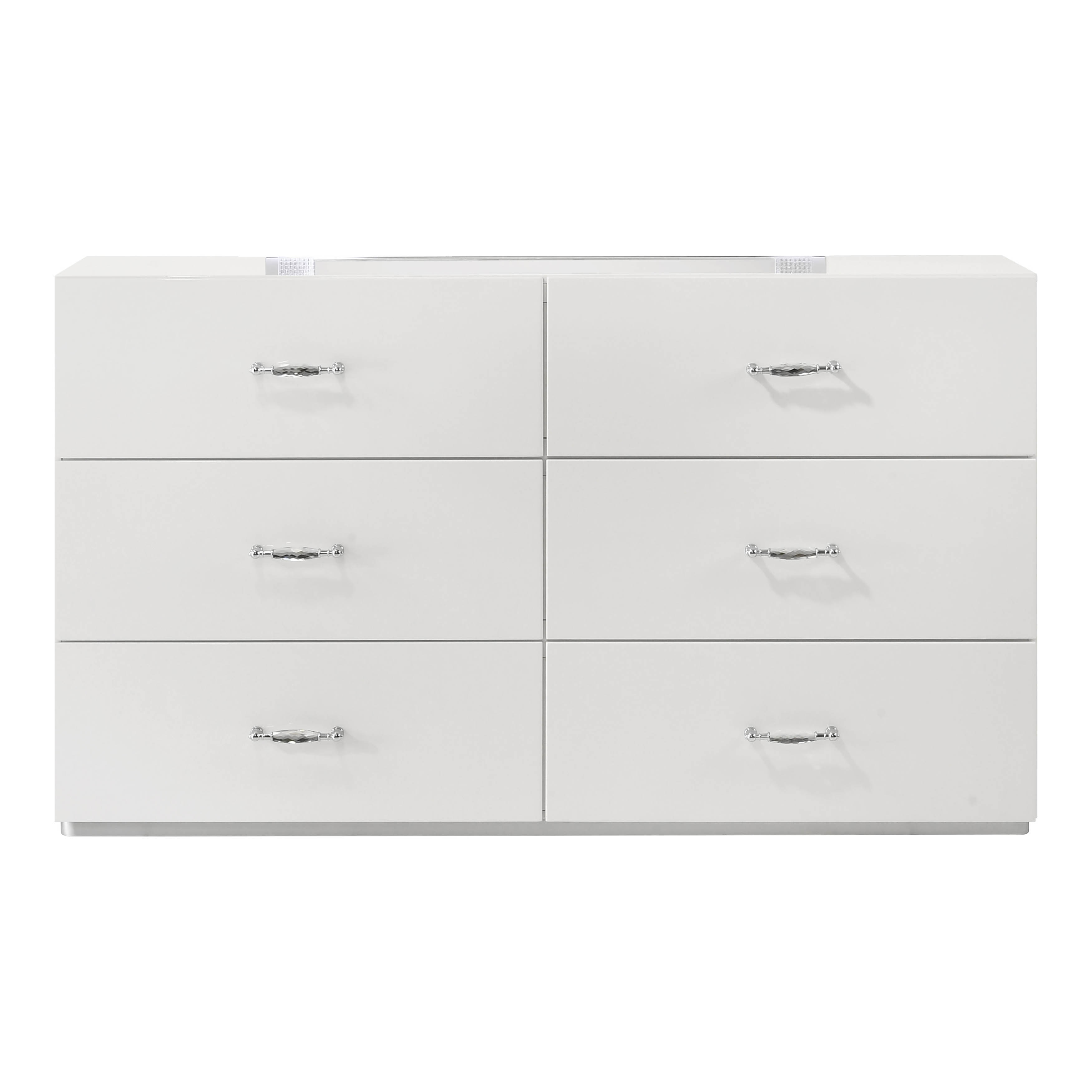 Furniture of America Roon Modern White Wood 6-Drawer Dresser