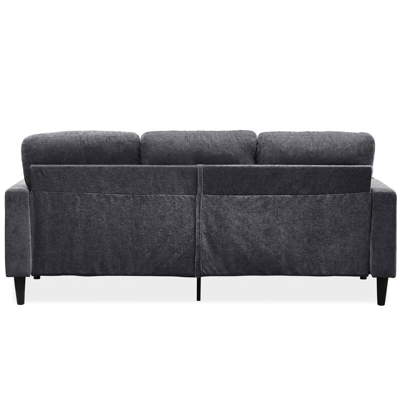 Contemporary Chenille L-Shape Sofa with Storage Chaise for Living Room, Apartment, Office