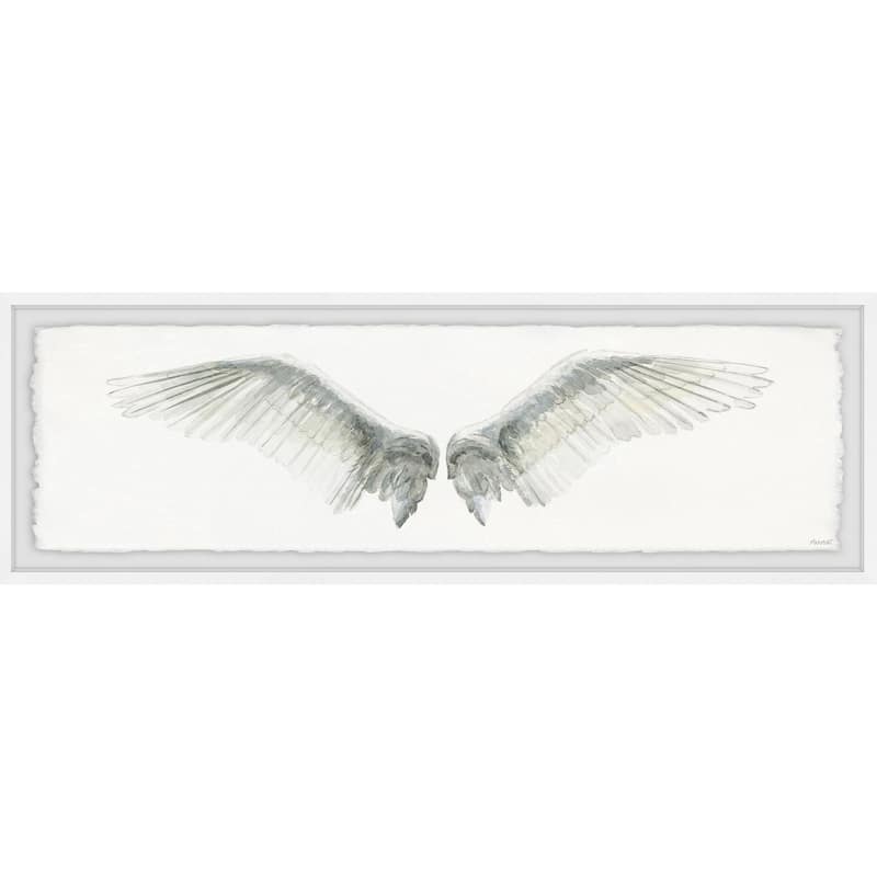 Winged Beauty Framed Print - White Feathered Wings Wall Art - Home Decor Painting
