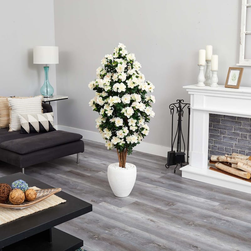 5Ft Artificial Mountain Lodge Tree with Planter, Indoor Greenery Decor, Festive Holiday Accent - Green - 51-60 Inches