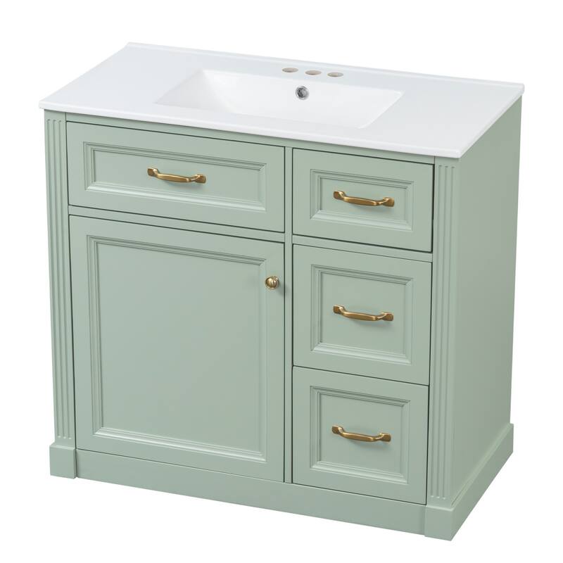 Bathroom Vanity with Sink, Cabinet with Drawers