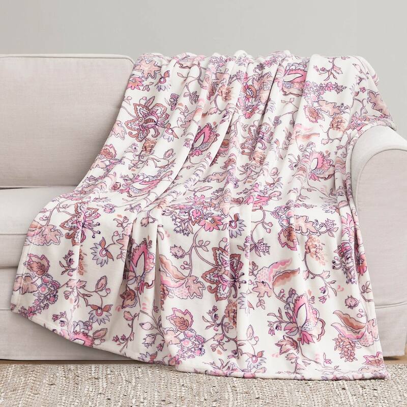 Jessica Simpson 50" x 60" Plush Throw Blankets - Rose Lilac - 50" x 60"