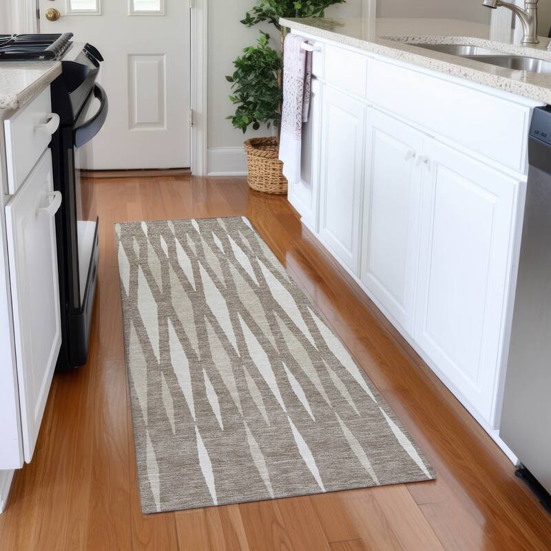 Premium Washable Super Soft Modern Kris Mayfield Rug - Taupe - 2'3" x 7'6"