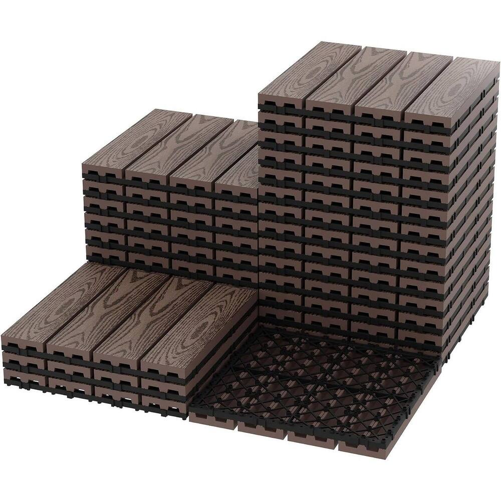 27-Pack 12"X12" Waterproof Interlocking Patio Flooring Composite Deck Tiles for Indoor & Outdoor Use
