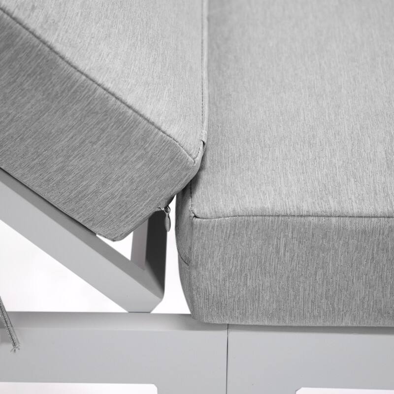 Chelsea Polyester Chaise Lounge Chair with Adjustable Headrest, Aluminum Frame, Machine Washable Cushions for Outdoor & Indoor