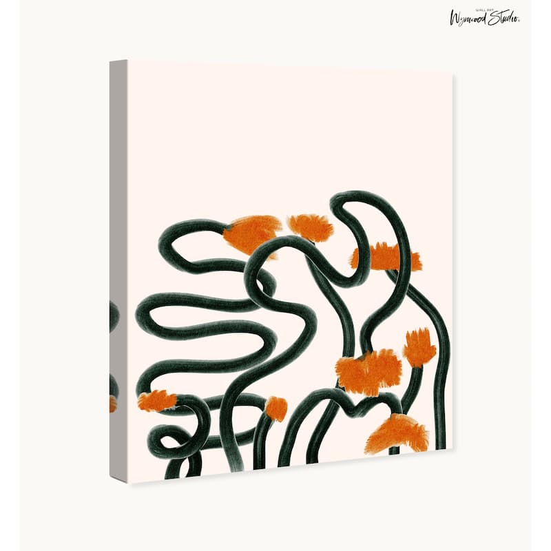 Wynwood Studio Canvas Abstract Floral Lights Black Modern & Contemporary Wall Art Canvas Print