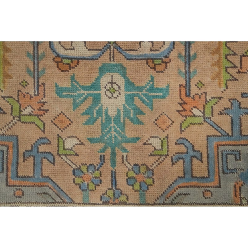 Hand Knotted Oriental 100% Wool Carpet Traditional Medallion Oranges & Rust Tabriz Area Rug - 12' 6'' X 9' 7''