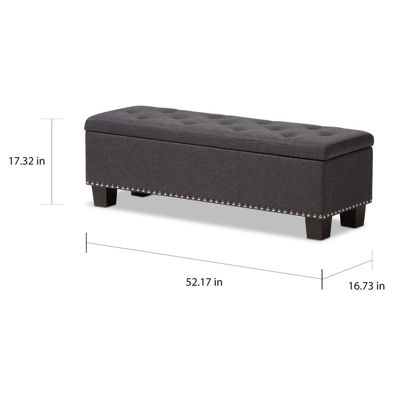 Copper Grove Mendocino Dark Grey Button-tufted Storage Ottoman Bench