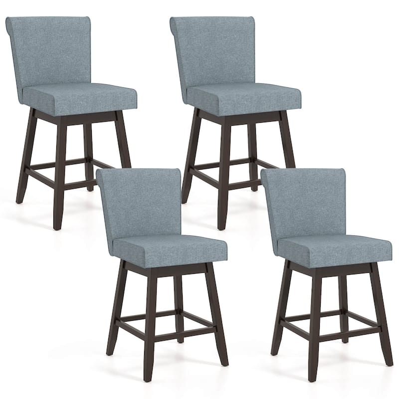 2/4 PCS Modern Swivel Bar Stools 27" Swivel Counter Height Bar Chairs - Grey - Set of 4