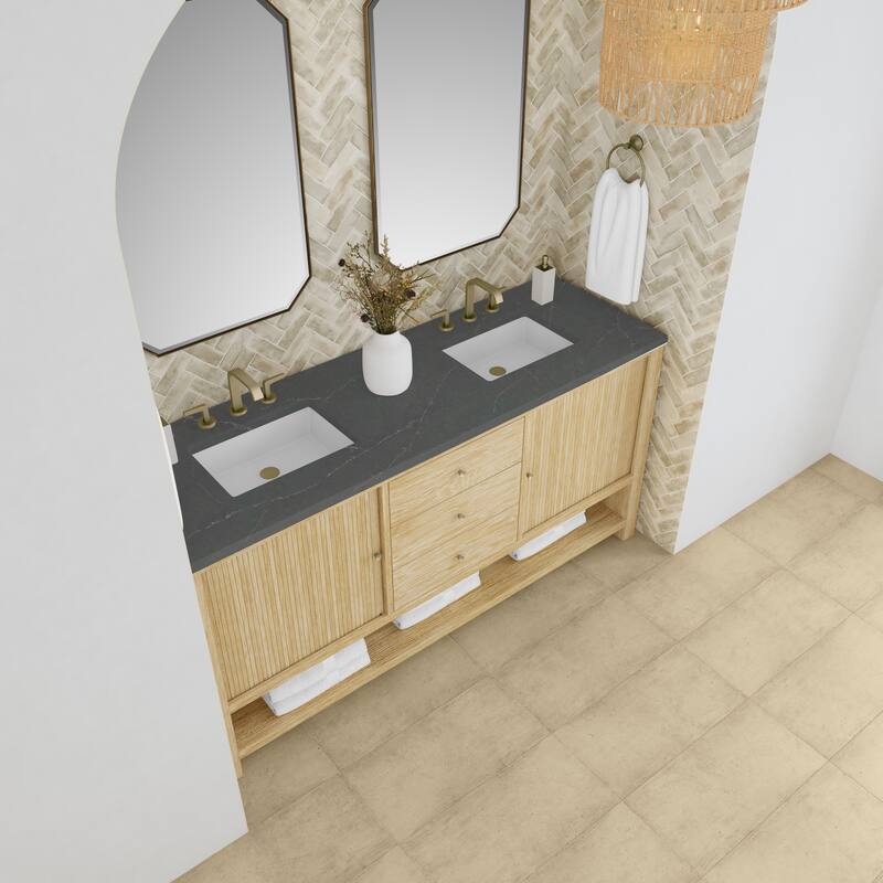 James Martin Vanities Marigot Single 72" Double Vanity, Sunwashed Oak