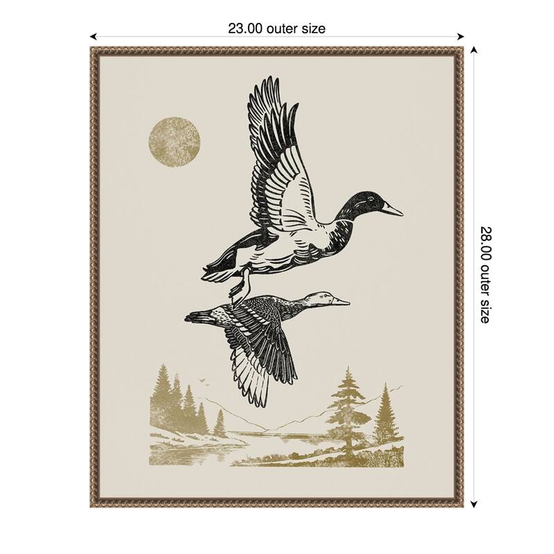 Lake Meditation No. 50 by Victoria Barnes Framed Canvas Wall Art Print - 23 x 28 in