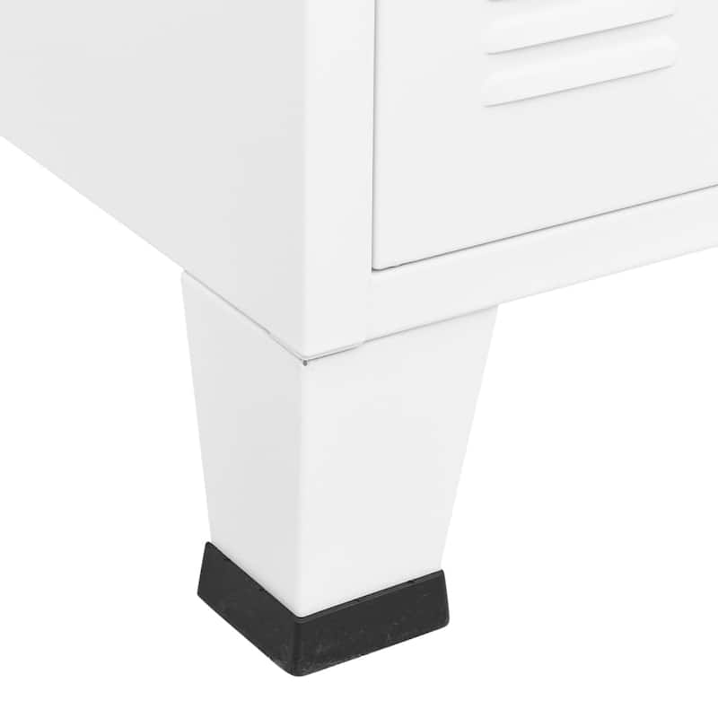 vidaXL Sideboard Industrial Storage Cabinet for Living Room Metal and Glass - 41.3" x 13.8" x 24.4"