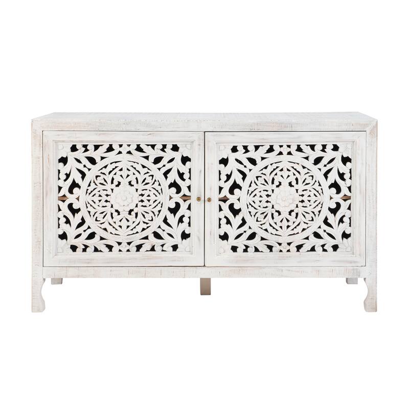 Heaton 2-Door Bohemian Wooden Cabinet