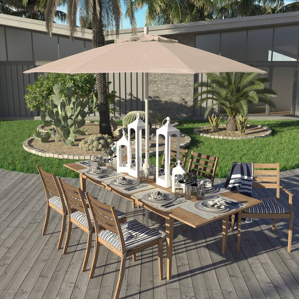 California Umbrella 9' Rd Golden State Series Patio Umbrella White Aluminum Frame Crank Lift Collar Tilt Olefin Royal Blue