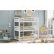 preview thumbnail 4 of 7, Twin over Twin over Twin Triple Bunk Bed,Clean Silhouette and Elegant Tones,High Quality Safety Design
