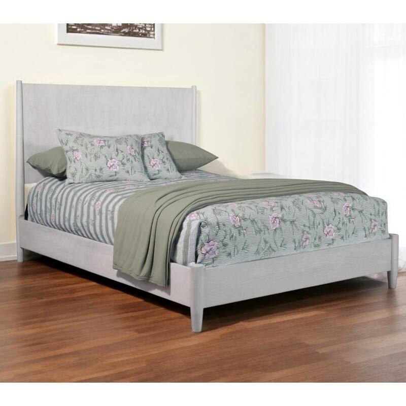 HomeRoots Gray Solid Wood Queen Bed Frame - Queen