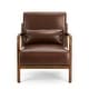 preview thumbnail 97 of 107, Glitzhome Set of 2 30.75"H Mid-Century Modern PU Leather Accent Armchairs with Rubberwood Frame - 25.75"L x 33.75"W x 30.75"H