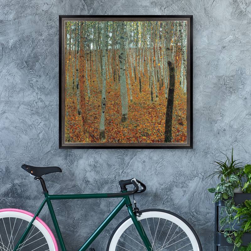 Masterpiece Art Gallery| Forest of Beech Trees by Gustav Klimt - Framed Canvas Art Print