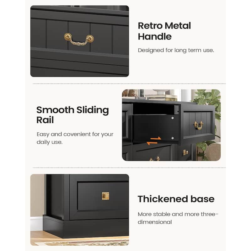 Farmhouse Drawers Dresser for Bedroom Wood Rustic Chest of Drawers