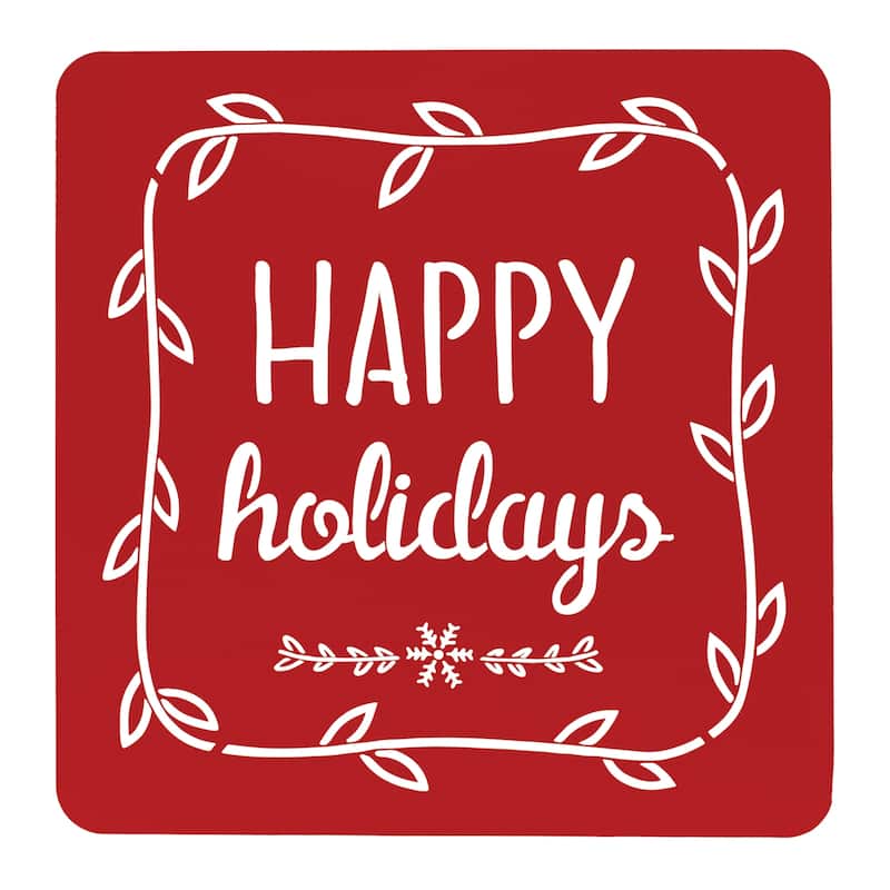 Happy Holidays and Merry Christmas Wall Plaques - 16"- Set of 2